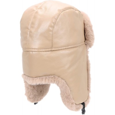 Bomber Hats Faux Fur Earflap Winter Hat for Men Women Russian Trapper Soviet Ushanka Bomber Hat - Khaki2 - CE192034K7M $35.24