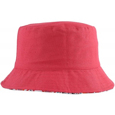 Bucket Hats Unisex Cute Unique Print Travel Bucket Hat Summer Fisherman Cap - Flamingos-white - CJ18SOAWHDZ $13.48