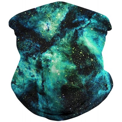 Balaclavas Women's 3D Galaxy Print Multifunctional Headwear Face Mask Headband Neck Gaiter Face Scarf - Galaxy Dark Green - C...