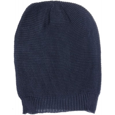 Skullies & Beanies an Unisex Striped Knit Slouchy Beanie Hat Lightweight Soft Fashion Cap - 5014navy - C619893E6IT $16.74