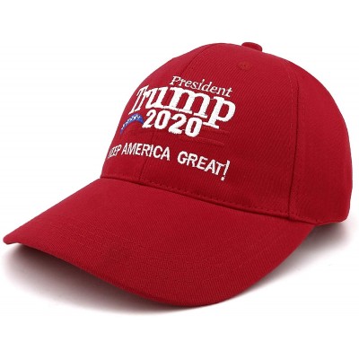 Baseball Caps America Adjustable Baseball Campaign Embroidered - Red - CI18SS2GW54 $11.57