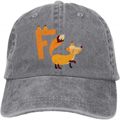 Baseball Caps Vintage Baseball Cap- Washed Dad Hat- Chinese Drago Printing- Adjustable Cap for Men Women - Orange Fox - CC198...
