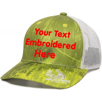 Baseball Caps Custom Trucker Mesh Back Hat Embroidered Your Own Text Curved Bill Outdoorcap - Realtree Fishing Dark Lime/Whit...