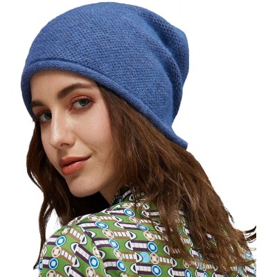 Skullies & Beanies Original Women Beanie Hat Durable Skully Baggy Winter Knit Cap Soft Warm Watch Cap Toboggan - Blue - C318X...