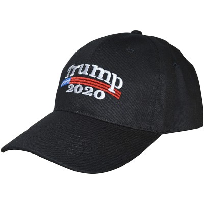 Baseball Caps Donald Trump 2020 Keep America Great Cap Adjustable Baseball Hat with USA Flag - Breathable Eyelets - Black - C...