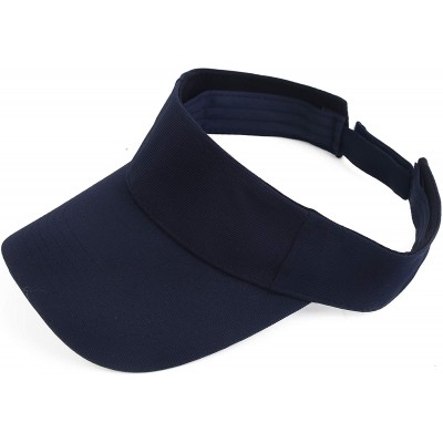 Visors Plain Men Women Sport Headband Sun Visor Adjustable Athletic Sportswear Runing Outdoor Hat Cap - Navy Blue - CI18QMRYI...