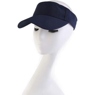 Visors Plain Men Women Sport Headband Sun Visor Adjustable Athletic Sportswear Runing Outdoor Hat Cap - Navy Blue - CI18QMRYI...
