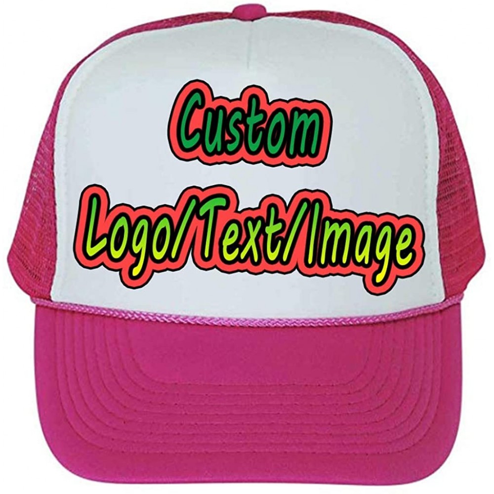 Baseball Caps Custom Ponytail Baseball Cap Personalized Messy Bun Hat Mesh Visor Trucker Hat - Trucker Rose - CI18HCXUH2A $8.85