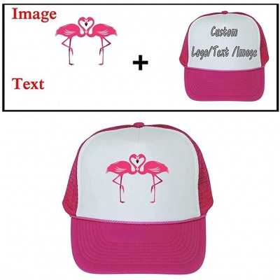 Baseball Caps Custom Ponytail Baseball Cap Personalized Messy Bun Hat Mesh Visor Trucker Hat - Trucker Rose - CI18HCXUH2A $8.85