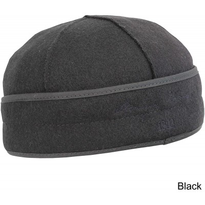 Newsboy Caps Unisex-Adult Brimless - Black - CA115X29T3L $42.70