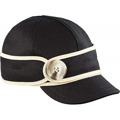 Newsboy Caps Button Up Cap - Decorative Wool Hat with Earflap - Black/White - CJ121FMXMLH $31.22