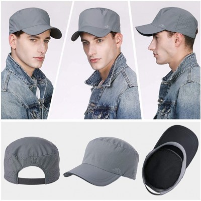 Baseball Caps Unisex Adjustable Large Head Strapback Army Military Combat Hat Baseball Cadet Cap 56-64cm - Grey_00657 - CV18Q...