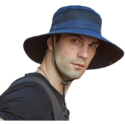 Bucket Hats Outdoor UPF 50+ UV Sun Protection Waterproof Breathable Wide Brim Bucket Sun Hat for Men/Women - Black-2 - C818NZ...