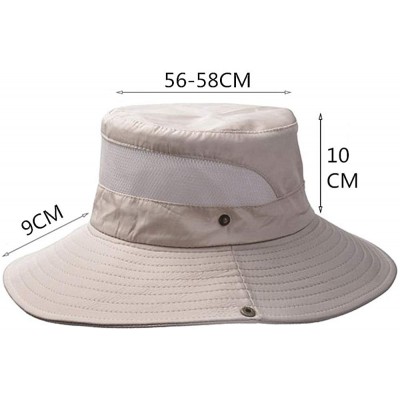 Bucket Hats Outdoor UPF 50+ UV Sun Protection Waterproof Breathable Wide Brim Bucket Sun Hat for Men/Women - Black-2 - C818NZ...