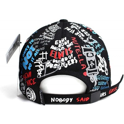 Baseball Caps Designer Graffiti Doodle Cotton Baseball Cap for Men Women- BTS Kpop Hat w/Curve Brim- Adjustable - CE195QEYM86...