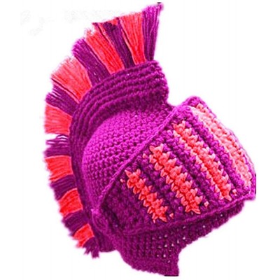 Skullies & Beanies Wig Beard Hats Handmade Knit Warm Winter Caps Ski Funny Mask Beanie for Men Women - Knight Helmet Purple -...