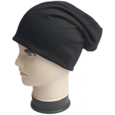 Skullies & Beanies Unisex Oversized Ski Slouch Hat Baggy Slouchy Stretch Beanies Skull Cap - Black - C91840Q293Y $7.68