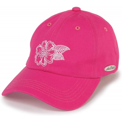 Baseball Caps Embroidered Baseball Hat - White Flower Pink - CU18OCL2I82 $13.73