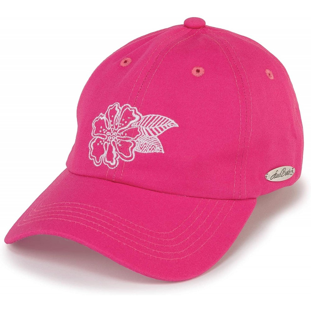 Baseball Caps Embroidered Baseball Hat - White Flower Pink - CU18OCL2I82 $13.73