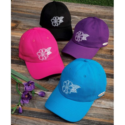 Baseball Caps Embroidered Baseball Hat - White Flower Pink - CU18OCL2I82 $13.73
