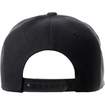 Baseball Caps Classic Snapback Hat Custom A to Z Initial Raised Letters- Black Cap White Black - Initial I - CX18G4IGQ7I $12.74