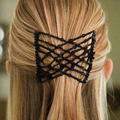Cold Weather Headbands Hair Combs Ladies Magic Hair Coil Unit Double Slide Stretchy Clip Headwear - Black - C718I4A6I2T $7.82