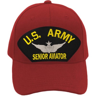 Baseball Caps US Army Senior Aviator Hat/Ballcap Adjustable One Size Fits Most - Red - CK18ISY8Q9D $22.21