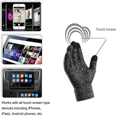 Skullies & Beanies 3Pcs Winter Beanie Hat- Warmer Scarf-Touchscreen Gloves Set for Men Women - Black - C418HACTCU6 $16.44