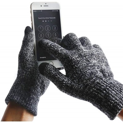 Skullies & Beanies 3Pcs Winter Beanie Hat- Warmer Scarf-Touchscreen Gloves Set for Men Women - Black - C418HACTCU6 $16.44