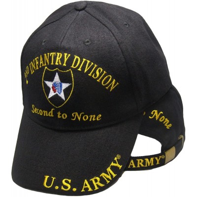 Skullies & Beanies U.S. Army 2nd Infantry Division Second to None Black Embroidered Cap Hat - CQ18D3EDGG6 $11.11