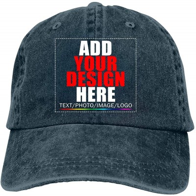 Baseball Caps Custom Baseball Caps- Design Your Own Hat- Team Photo Text Logo Graphic Print - Denim Navy - CG18U9AY2TD $14.34