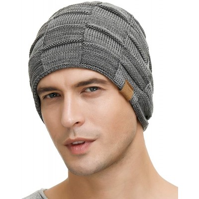 Skullies & Beanies Slouchy Beanie for Men Winter Hats for Guys Cool Beanies Mens Lined Knit Warm Thick Skully Stocking Binie ...