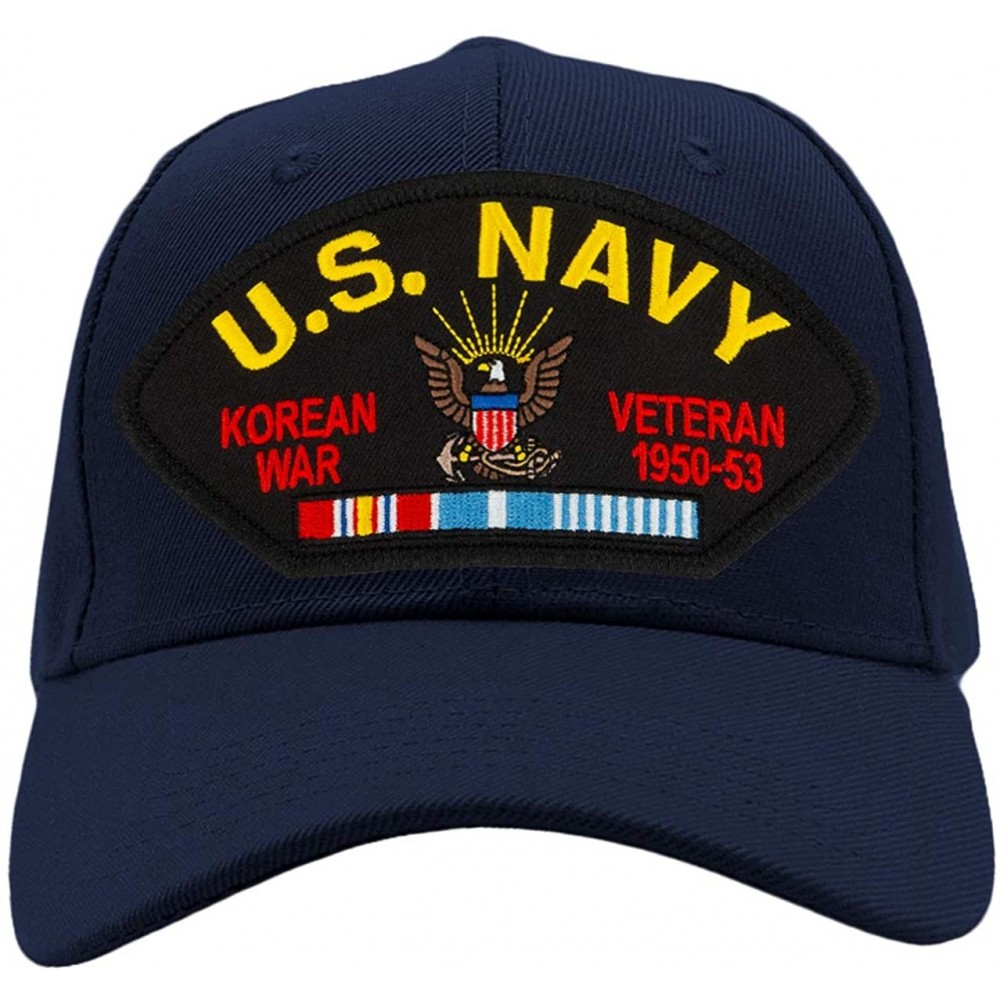 Baseball Caps US Navy - Korean War Veteran Hat/Ballcap Adjustable One Size Fits Most (Multiple Colors & Styles) - Navy Blue -...