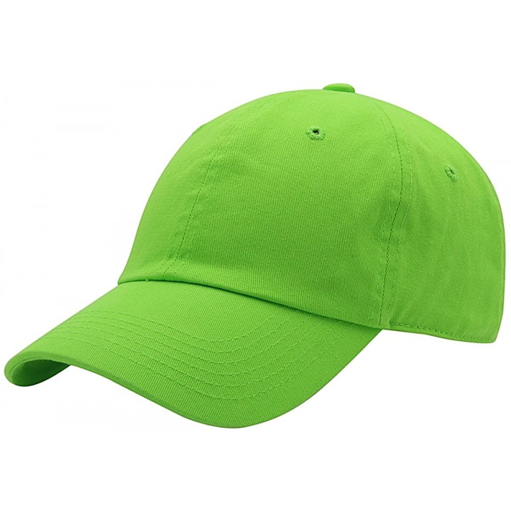 Baseball Caps Baseball Cap for Men Women - 100% Cotton Classic Dad Hat - Lime - CD18EE5QSS0 $8.10