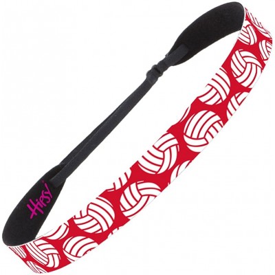 Headbands Cute Adjustable No Slip I Love Volleyball Headbands for Girls & Women - Volleyball Mixed Red 3pk - CJ188EAA9GM $17.58