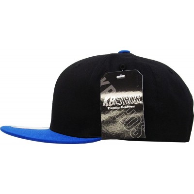 Baseball Caps Classic Snapback Hat Blank Cap - Cotton & Wool Blend Flat Visor - (1.6) Black Royal - CW11JEE344J $9.27