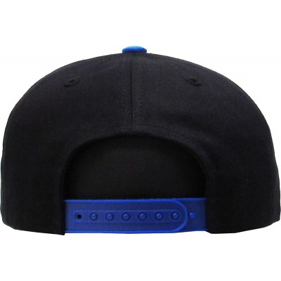 Baseball Caps Classic Snapback Hat Blank Cap - Cotton & Wool Blend Flat Visor - (1.6) Black Royal - CW11JEE344J $9.27