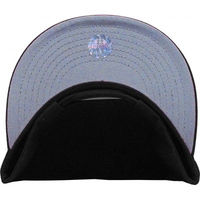 Baseball Caps Classic Snapback Hat Blank Cap - Cotton & Wool Blend Flat Visor - (1.6) Black Royal - CW11JEE344J $9.27