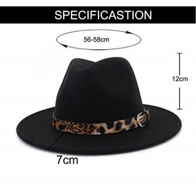 Fedoras Womens Fedora Leopard 55 58cm 21 7 22 8inch - Coffee - C818AK4DXHQ $15.73