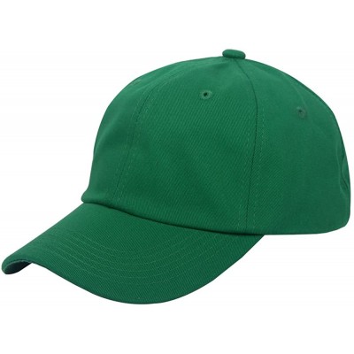 Baseball Caps Cotton Plain Baseball Cap Adjustable .Polo Style Low Profile(Unconstructed hat) - Green - CJ182YMD2I3 $9.83