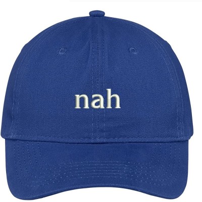Baseball Caps Nah Embroidered Brushed Cotton Dad Hat Cap - Royal - CO17YHK9MQ9 $38.18