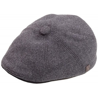 Newsboy Caps Mens Fitted Gatsby Winter Wool Cap - Grey - CV12MZGKHHN $62.90