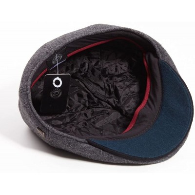 Newsboy Caps Mens Fitted Gatsby Winter Wool Cap - Grey - CV12MZGKHHN $62.90