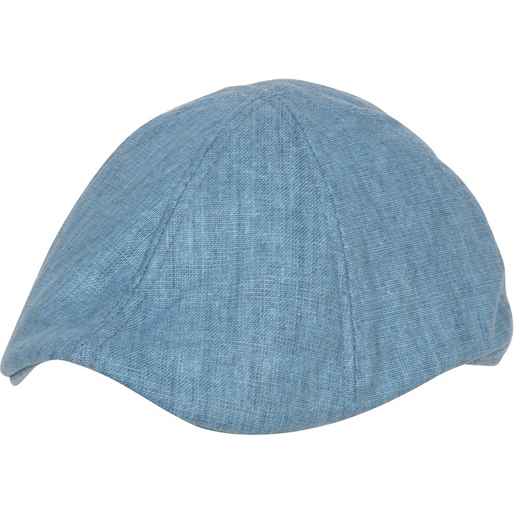 Newsboy Caps Mens Linen Newsboy Ivy Flat Cap - Blue - CC11DMJ9MBV $12.18