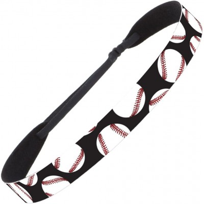Headbands Baseball & Softball Adjustable No Slip Fast Pitch Hair Headbands for Women Girls & Teens - Wide Softball Black - CO...