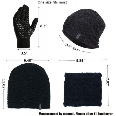 Skullies & Beanies Hat Beanie Scarf Scarves Gloves Combo Adult Women Men Winter Warm Snow Skull Cap Set Touch Glove Mittens J...