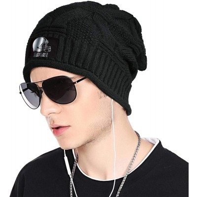 Skullies & Beanies Trendy Winter Warm Beanies Hat for Mens Women's Slouchy Soft Knit Beanie Cool Knitting Caps - Black-6 - CC...