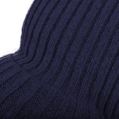 Visors Winter Outdoor Solid Knit Visor Beanie Hat with Neckerchief Fleece Lined Knit Cap - Navy - C4188AILZCW $16.60