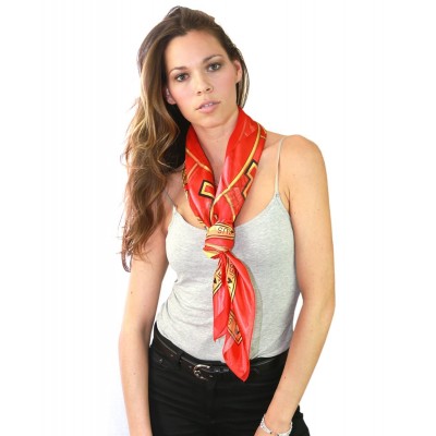 Headbands Versatile I Love Jesus 42" Satin Headwrap Square Scarf-Red - Red - CK12HH97745 $8.84