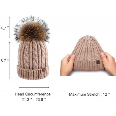 Skullies & Beanies Cute Beanie Hats for Womens Pom Pom Hat Knit Hat Thermal Ski Hat - Pink - CS18TNGLTE5 $9.57